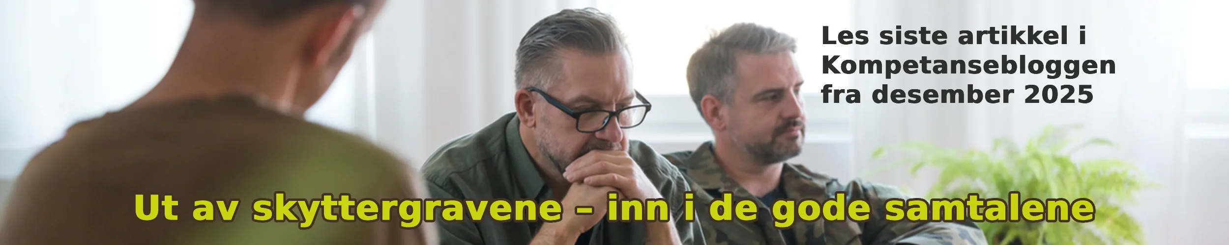 banner som viser til siste blogginnlegg. Viser 3 menn i samtale